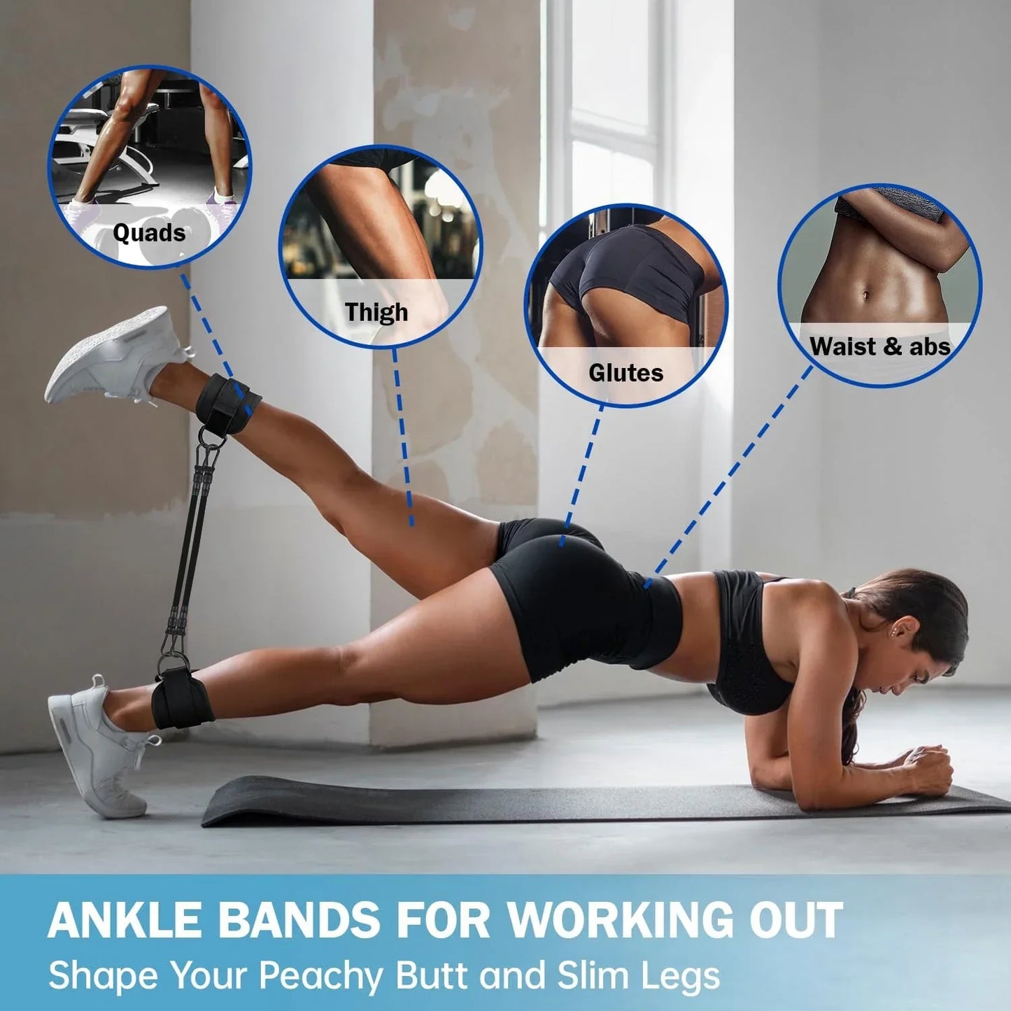 Ankle Resistance Bands Set for Leg and Butt Training-3