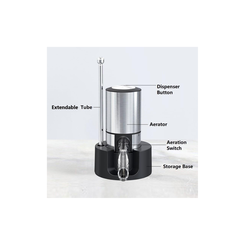 Electric Wine Aerator, Preserver & Dispenser