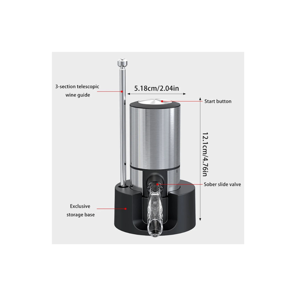 Electric Wine Aerator, Preserver & Dispenser