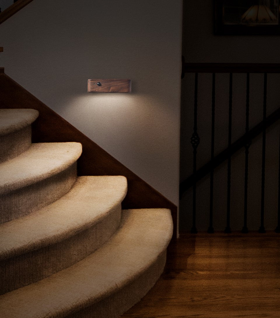 Solid Wood Rechargeable Induction Light-0