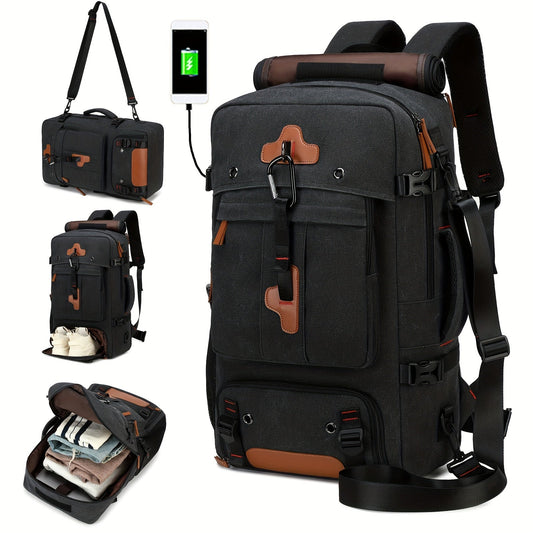 Hiking Backpack with USB & Shoe Compartment-0