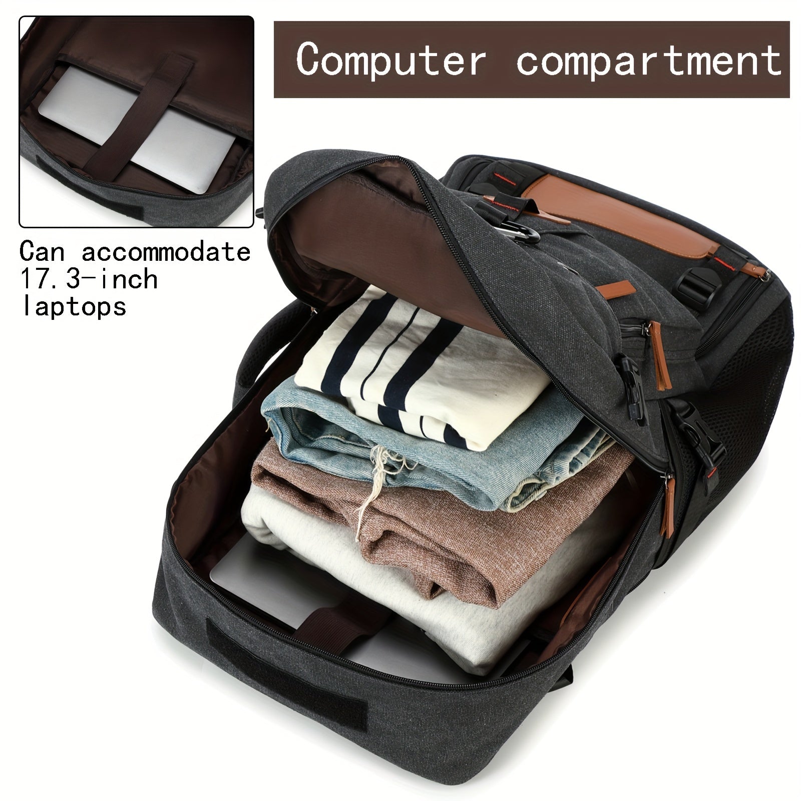 Hiking Backpack with USB & Shoe Compartment-3
