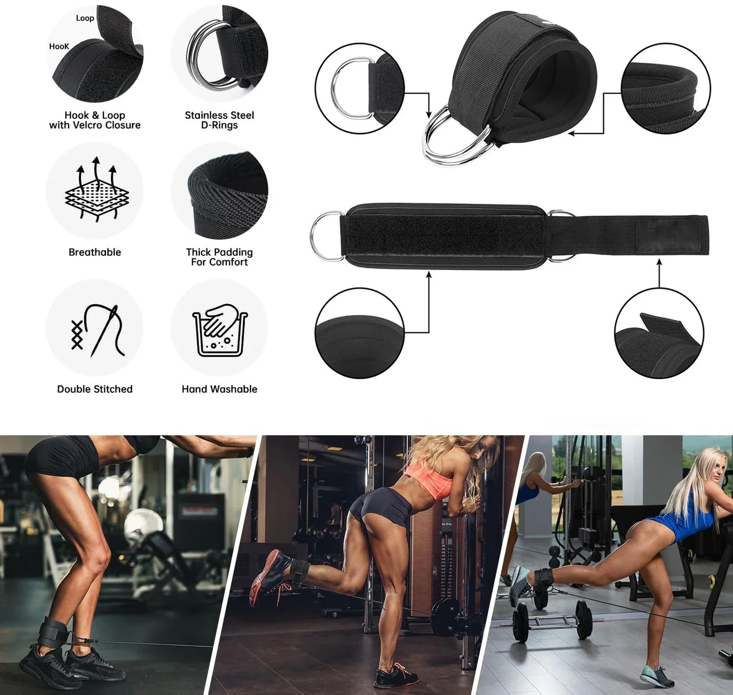 Ankle Resistance Bands Set for Leg and Butt Training-4