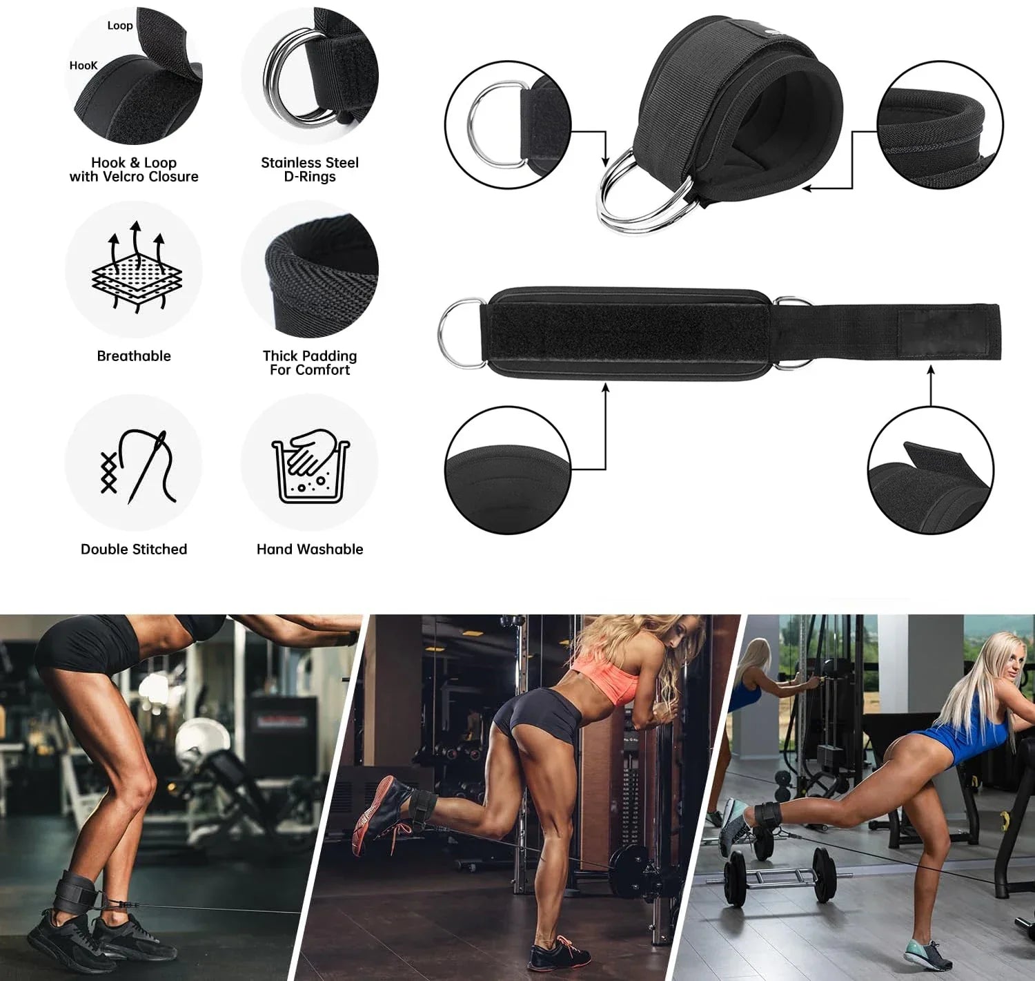 Ankle Resistance Bands Set for Leg and Butt Training-4