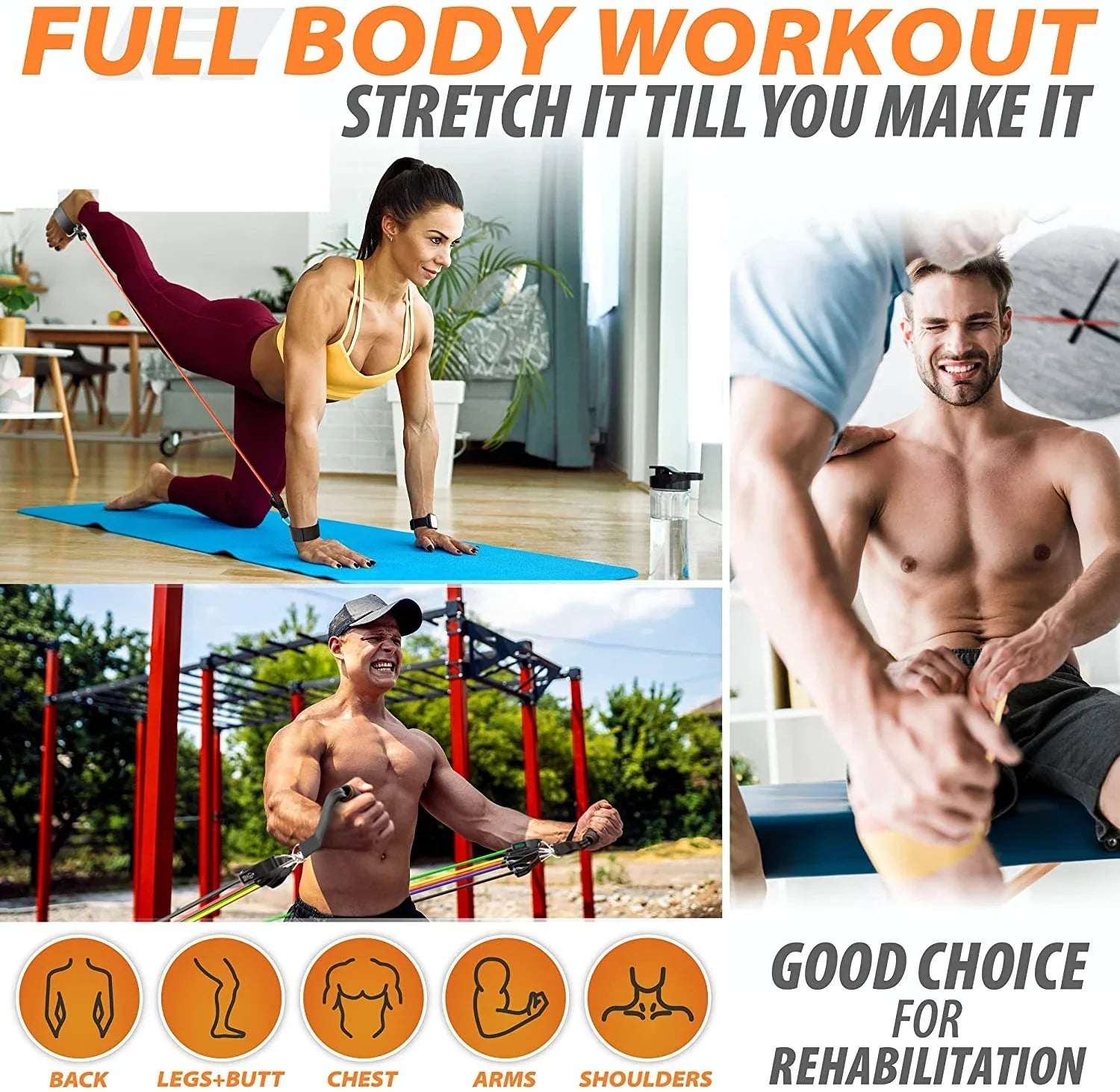 Resistance Bands for Yoga & Fitness Training-4