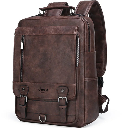 Large Leather Backpack for Men-0