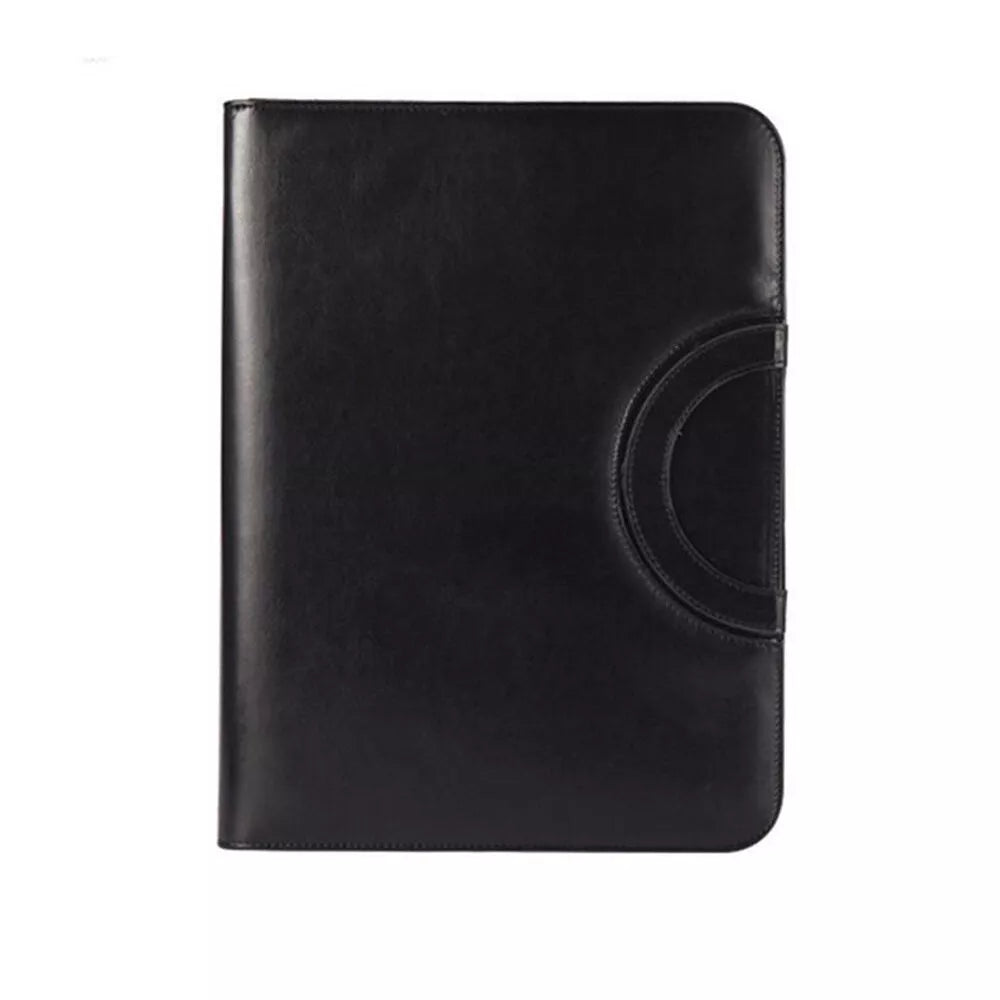 Men's Women's Leather Business Bag A4 Zipped Document Holder Conference Folder