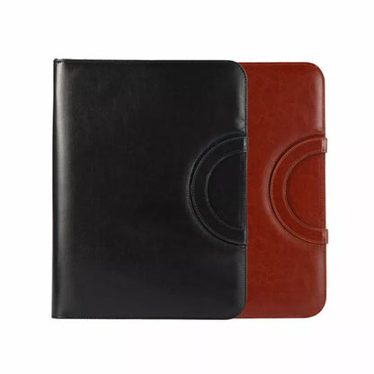 Men's Women's Leather Business Bag A4 Zipped Document Holder Conference Folder