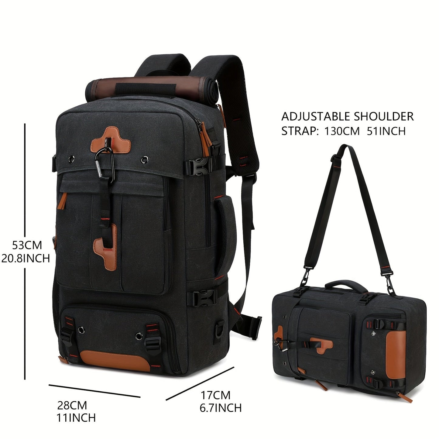 Hiking Backpack with USB & Shoe Compartment-2