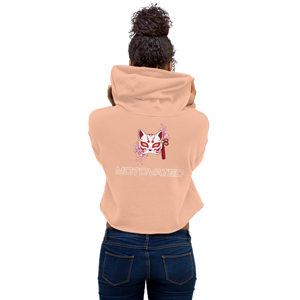 Cropped  Cherry Blossom Fox Hoodie-1