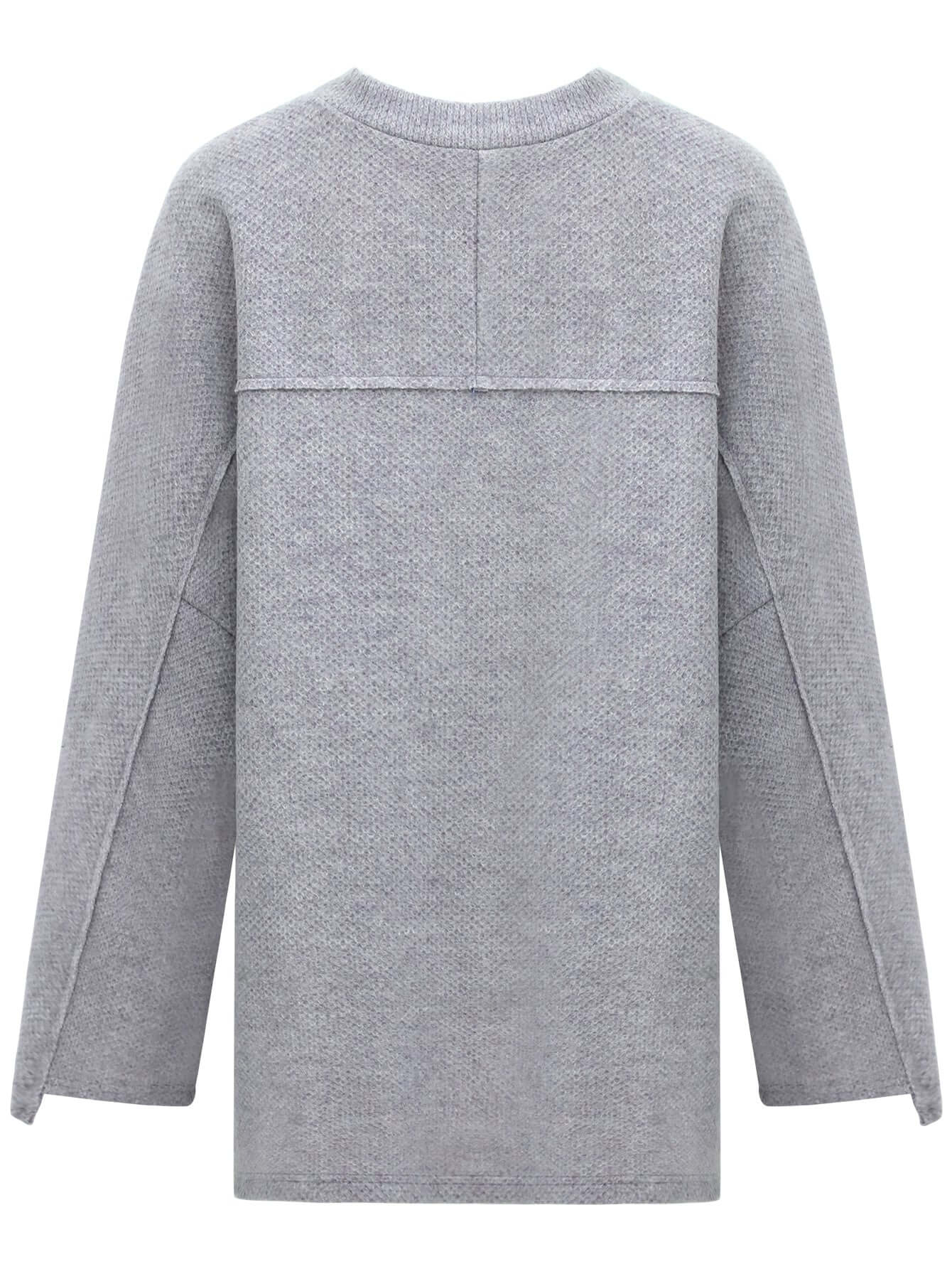 Grey Patchwork Quilt Sweatshirt-4