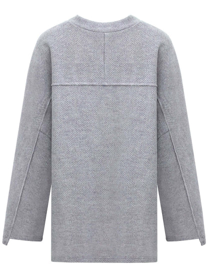 Grey Patchwork Quilt Sweatshirt-4