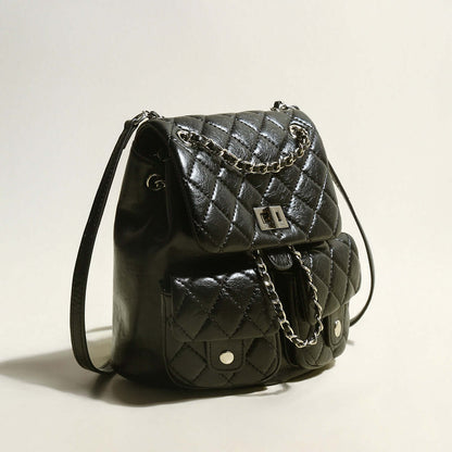 Multi-Pocket Chainstrap Quilted Backpack-1