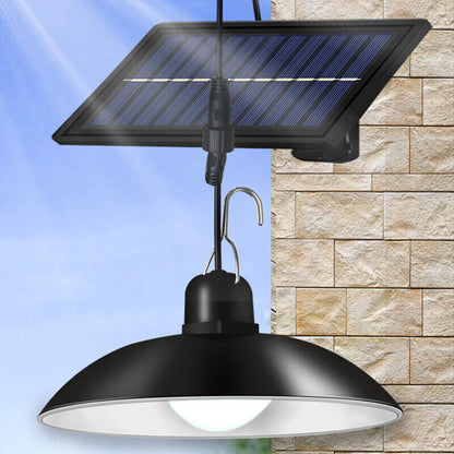 Solar Powered Hanging Pendant Light Garden Outdoor Patio Shed LED Lamp Lighting