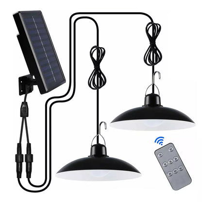Solar Powered Hanging Pendant Light Garden Outdoor Patio Shed LED Lamp Lighting