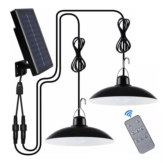 Solar Powered Hanging Pendant Light Garden Outdoor Patio Shed LED Lamp Lighting
